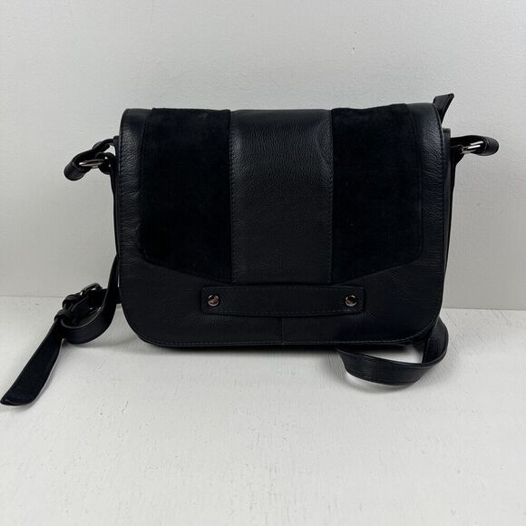 hotter Handbags - Hotter Erin Black Leather Crossbody Shoulder‎ Purse Bag